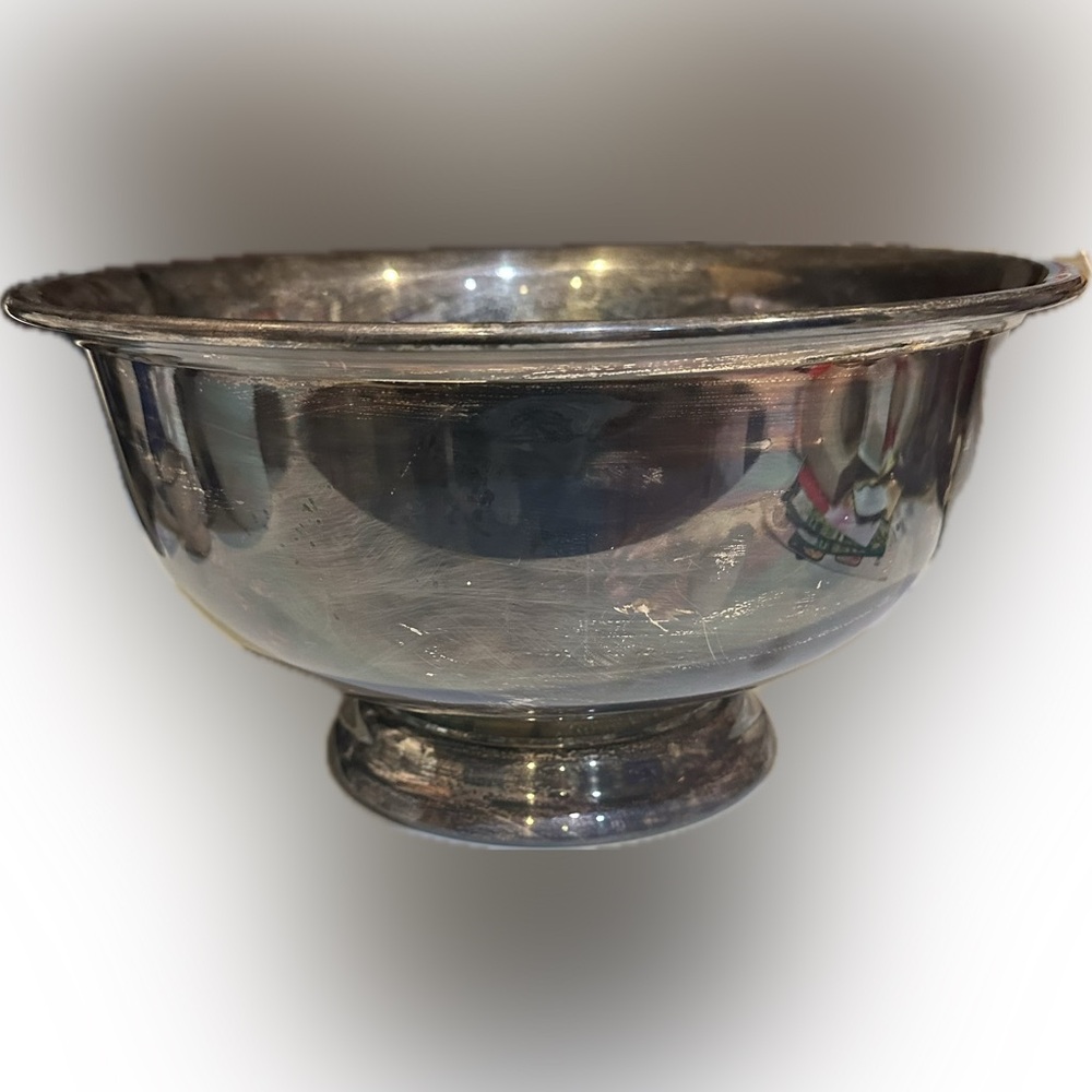VTG REED & BARTON SILVER PLATED PUNCH SALAD BOWL TARNISHED PARTY WEDDING SHOWER